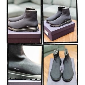 Prada Black Sport Knit Calzature Uomo
